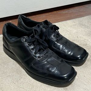 Kenneth Cole Reaction Getting Hot Oxford Leather Sneakers Black Men’s Size: 11